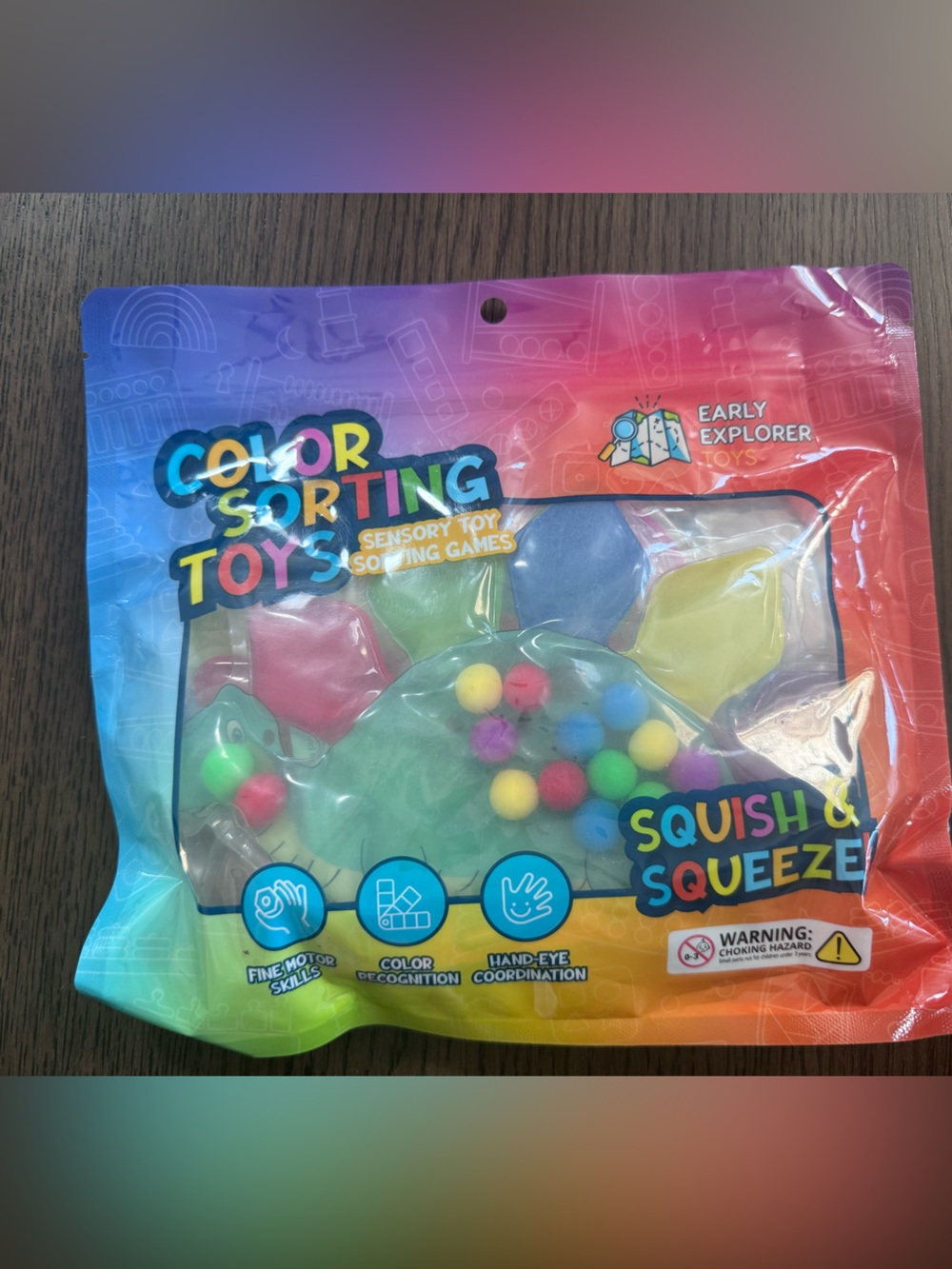 Dinosaur Color Sorting Squeeze Toy Set - Multi Color - set of 4